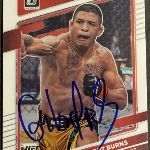 Gilbert Burns Signed 2022 Donruss Optic UFC Base Card BAS Beckett COA