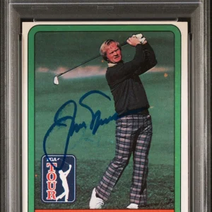 1981 Donruss Golf Jack Nicklaus Signed Statistical Leader Rookie Auto PSA DUAL