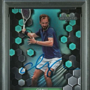 2024 Topps Graphite Tennis #75 Daniil Medvedev Aqua Ref /199 AUTO PSA GEM MT 10