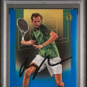 2024 Topps Chrome Tennis #25 Daniil Medvedev 1st Blue Ref /250 AUTO PSA 10/10