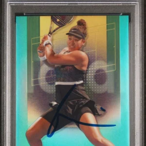 2024 Topps Chrome Tennis #170 Naomi Osaka Aqua Refractor /399 AUTO PSA GEM 10/10