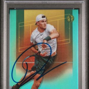 2024 Topps Chrome #2 Jack Draper Aqua Refractor /399 Rookie Auto PSA MINT 9/10