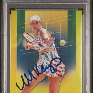 2024 Topps Chrome Tennis #95 Madison Keys Lime Green Ref /299 AUTO PSA MINT 9/10