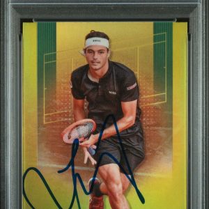 2024 Topps Chrome #82 Taylor Fritz Signed Lime Green Refractor /299 AUTO PSA 8