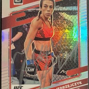 Joanna Jedrzejczyk Signed 2022 Donruss Optic Silver UFC Base Card BAS Beckett