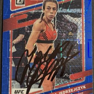 Joanna Jedrzejczyk Signed 2022 Donruss Optic Blue UFC Base Card BAS Beckett