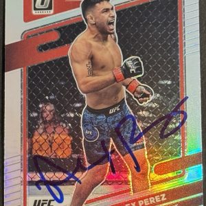 Alex Perez Signed 2022 Donruss Optic Silver UFC Base Card BAS Beckett On Card