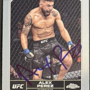 Alex Perez Signed 2024 Topps Chrome UFC Base Card BAS Beckett On Card