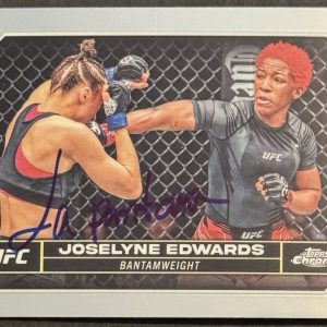 Joselyne Edwards Signed 2024 Topps Chrome UFC Base Card BAS Beckett