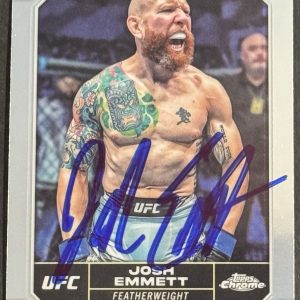 Josh Emmett Signed 2024 Topps Chrome UFC Base Card BAS Beckett On Card