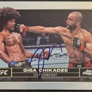 Giga Chikadze Signed 2024 Topps Chrome UFC Card BAS Beckett On Card