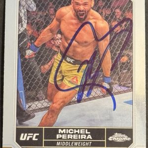 Michel Pereira Signed 2024 Topps Chrome UFC Card BAS Beckett On Card