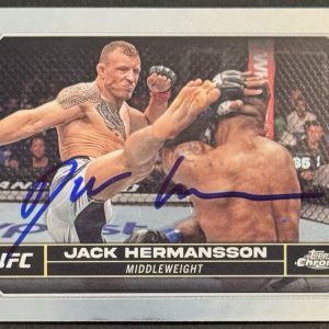 Jack Hermansson Signed 2024 Topps Chrome UFC Card BAS Beckett On Card