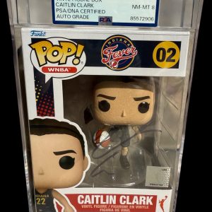 Caitlin Clark Signed WNBA Funko Pop #02 PSA ENCAPSULATED INDIANA FEVER AUTO 8
