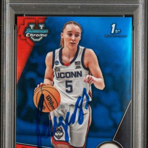 2023 Bowman Chrome U #90 Paige Bueckers Signed Blue Refractor /199 PSA 8 AUTO RC