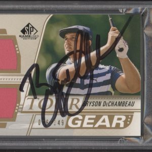 2021 SP Game Used Golf Bryson DeChambeau Rookie Tour Gear Gold Auto /149 PSA RC