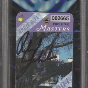 Phil Mickelson Signed 2004 Masters Champion Badge Ticket 1st Major Win PSA AUTO