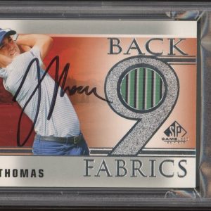 2021 SP Game Used Golf Justin Thomas Signed Rookie Back 9 Fabrics PSA AUTO RC