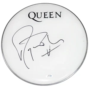 Roger Taylor 'QUEEN' Signed Autograph 13" Drumhead Queen Band Drummer ACOA COA
