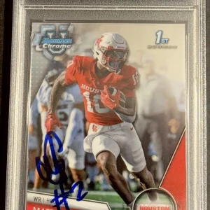 Matthew Golden Signed 2023 Bowman U Chrome Rookie Card PSA/DNA Slabbed Packers