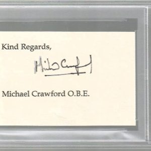 MICHAEL CRAWFORD HAND SIGNED CUT SIGNATURE PHANTOM OF OPERA PSA SLABBED
