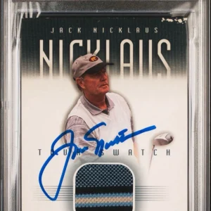 2001 SP Authentic #JN-TS Jack Nicklaus Signed Tour Swatch PSA GEM MINT 10 AUTO