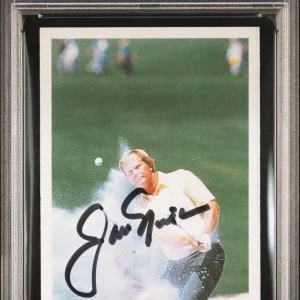 1987 A Question Of Sport Jack Nicklaus Signed Bunker Shot Card PSA MINT 9 AUTO