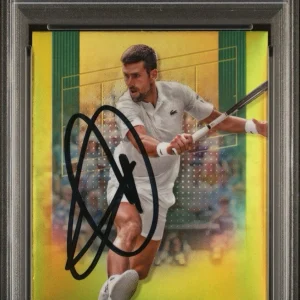 2024 Topps Chrome Tennis #1 Novak Djokovic Lime Green Ref /299 PSA GEM 10 AUTO