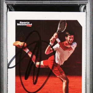 2019 SI For Kids #800 Novak Djokovic Signed Tennis On Card PSA 7 AUTO ATP GOAT