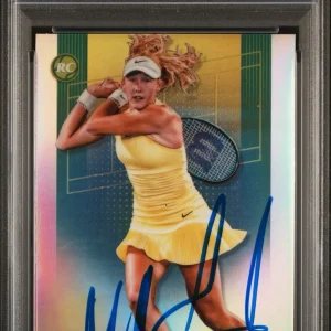 2024 Topps Chrome #81 Mirra Andreeva Signed Rookie Refractor PSA MINT 9 AUTO RC