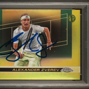 2024 Topps Chrome #74 Alexander Zverev 1st Lime Green /299 PSA GEM MT 10 AUTO RC