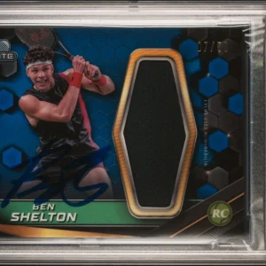 2024 Topps Graphite Ben Shelton Signed Rookie Blue Relic /50 PSA GEM MT 10 AUTO