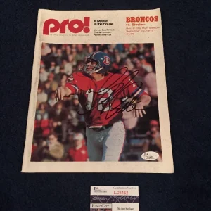 1974 FOOTBALL PROGRAM BRONCOS VS STEELERS SIGNED BY FLOYD LITTLE JSA