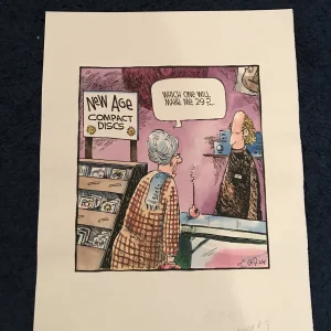 AWESOME SPEED BUMP ORIGINAL DAILY COMIC STRIP ART DAVE COVERLY HAND COLORED