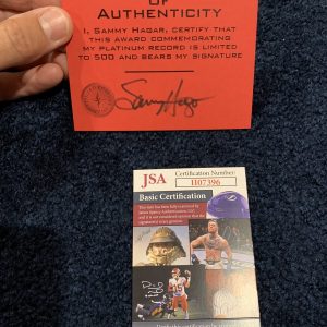 Sammy Hagar Signed Card JSA Van Halen The Circle Montrose