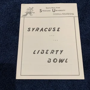 SYRACUSE FOOTBALL 1961 Liberty BOWL PRESS GUIDE Vs Miami Ernie Davis Last Game