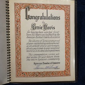Amazing Ernie Davis 1960 Award Chamber of Commerce Syracuse Football Heisman +++