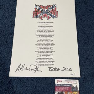 Artimus Pyle Lynyrd Skynyrd SIGNED Saturday Night Special Lyric Sheet JSA