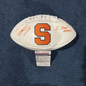 Dwight Freeney Signed Autographed F/S Syracuse Logo Football JSA I Bleed Orange