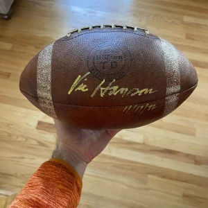 Super Rare Vic Hanson Single Signed Football Syracuse JSA CHOF Basketball HoF