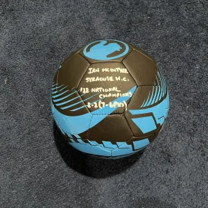 Ian McIntyre SIGNED Soccer BALL With Stats SYRACUSE National Champs