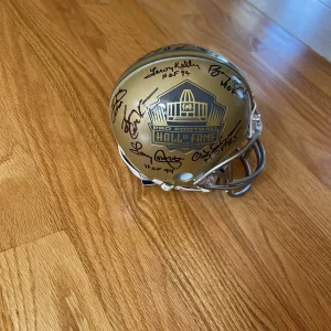 SIGNED HoF Running Back Mini HELMET 12 Jim Brown Sanders Emmitt Csonka + JSA LOA
