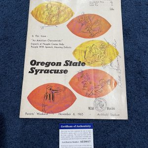 Rare 1965 FOOTBALL PROGRAM SYRACUSE VS OREGON ST SIGNED Ben Schwartzwalder PSA