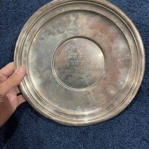 PERSONALLY OWNED Ernie Davis Award Silver Platter Syracuse Football Heisman 1962