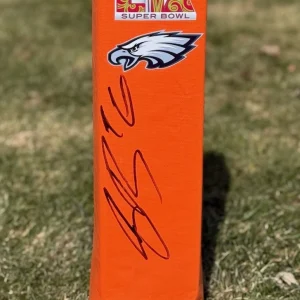 Philadelphia Eagles SAQUON BARKLEY Signed Super Bowl LIX Football Pylon PSA/DNA
