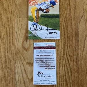 San Diego Chargers HOF Charlie Joiner Signed GLAC Goal Line Art Card JSA