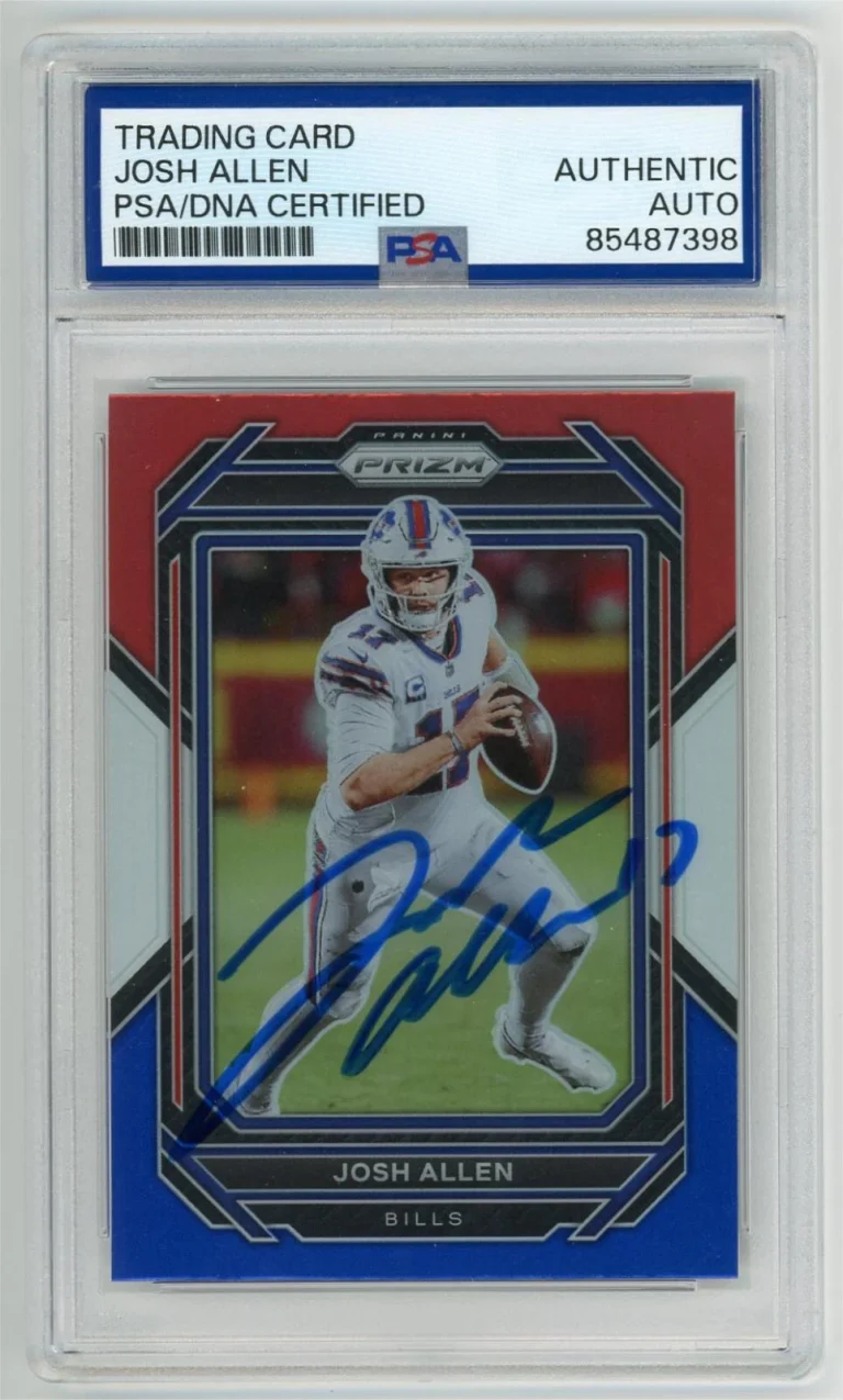 Josh Allen Autographed 2022 Panini Prizm Card #29 Red/White/Blue Insert PSA/DNA