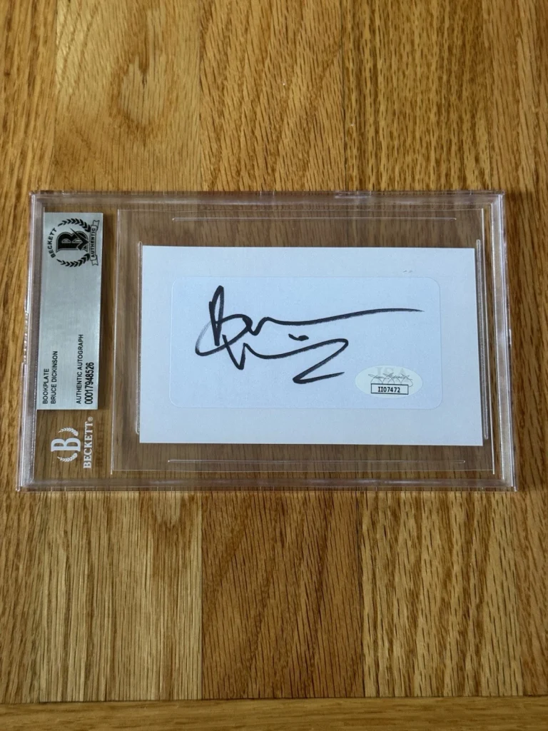 Bruce Dickinson Signed Autographed Cut Beckett Slab Iron Maiden