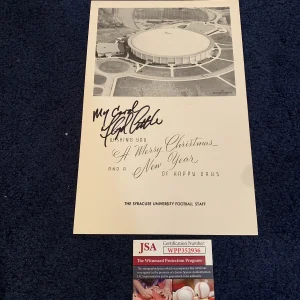 SYRACUSE 1965 FOOTBALL HOLIDAY CARD SIGNED BY FLOYD LITTLE JSA His Own Card!