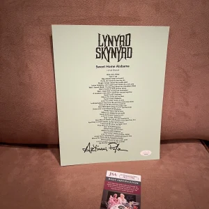 Artimus Pyle Lynyrd Skynyrd SIGNED Autographed Sweet Home Alabama Lyrics JSA
